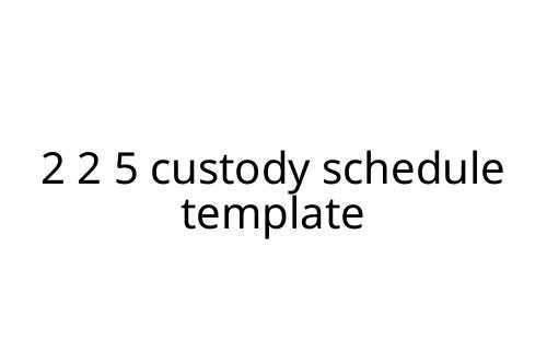 2 2 5 custody schedule template
