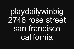 playdailywinbig 2746 rose street san francisco california